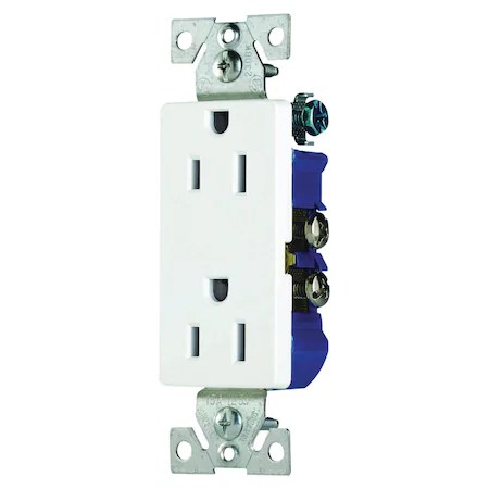 Eaton Wiring Devices Duplex Receptacle, 2 -Pole, 15 A, 125 V, Back